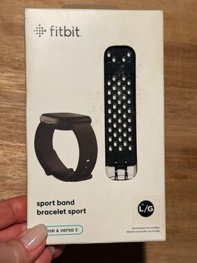 Fitbit Sport band Sense&Versa 3, size Large, black, new in box